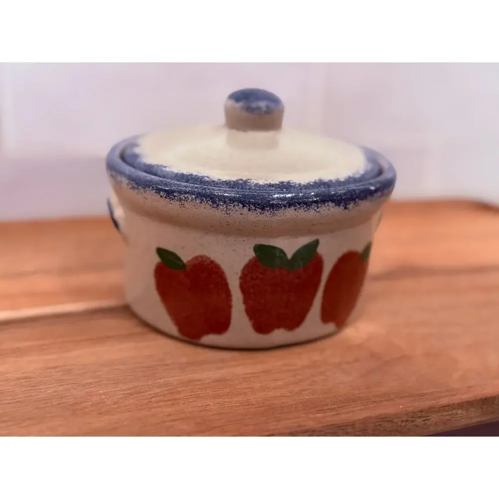 Apple Pottery‎ Crock Small with Lid Country Apples